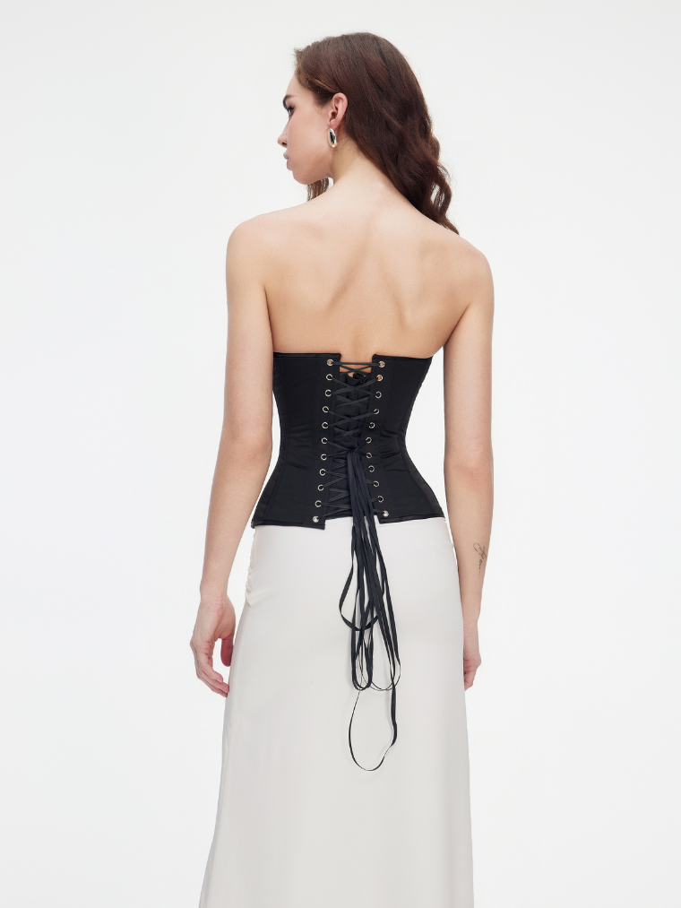 Apparel Mart Black Rhinestone Cup Corset