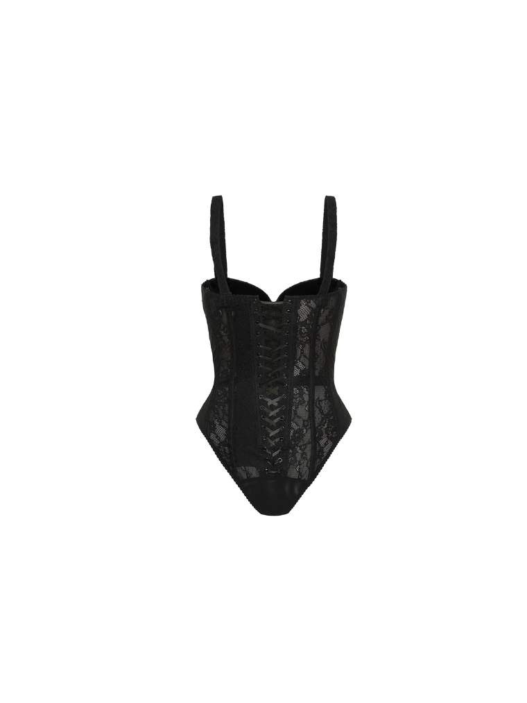 Apparel Mart Luxe Sage Floral Lace Bodysuit
