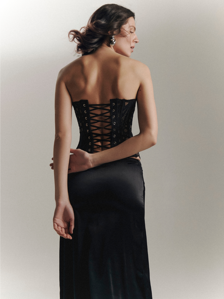 Apparel Mart Florence Lace Strapless Corset Top