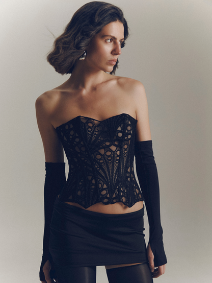 Apparel Mart Florence Lace Strapless Corset Top