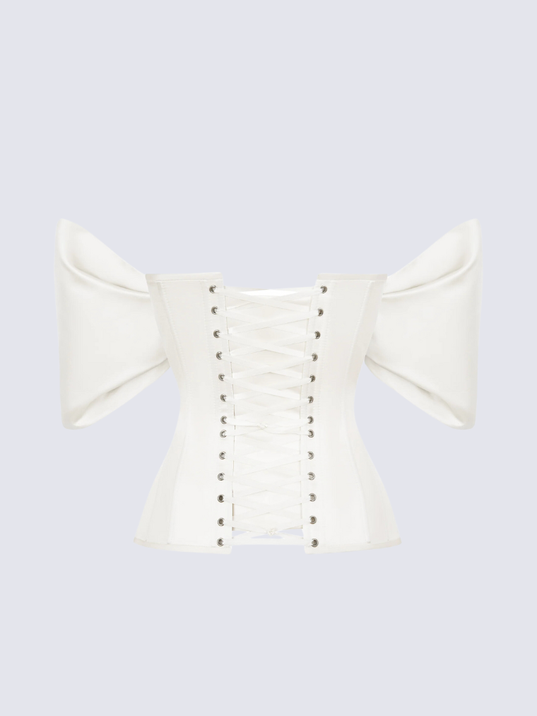 Apparel Mart Black Sweetheart Flare Sleeve Corset Top