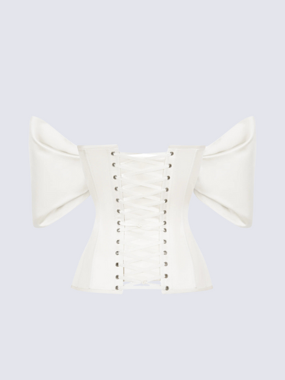 Apparel Mart Black Sweetheart Flare Sleeve Corset Top