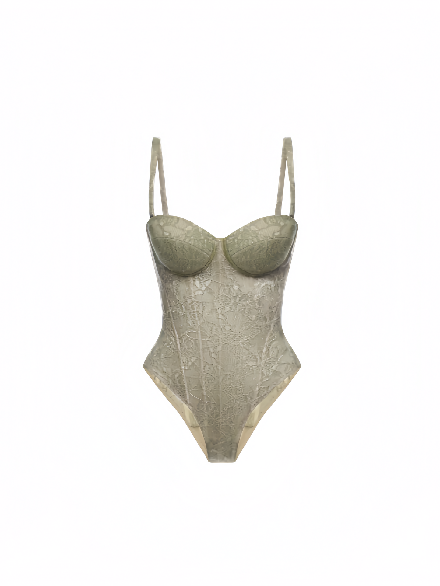 Apparel Mart Luxe Sage Floral Lace Bodysuit