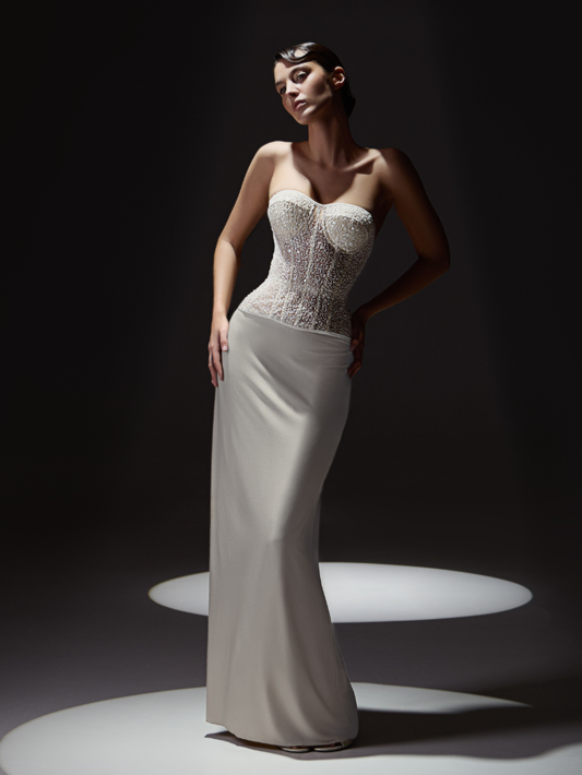 Apparel Mart Shinny White Sequin Corset