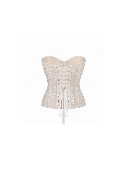 Apparel Mart Shinny White Sequin Corset