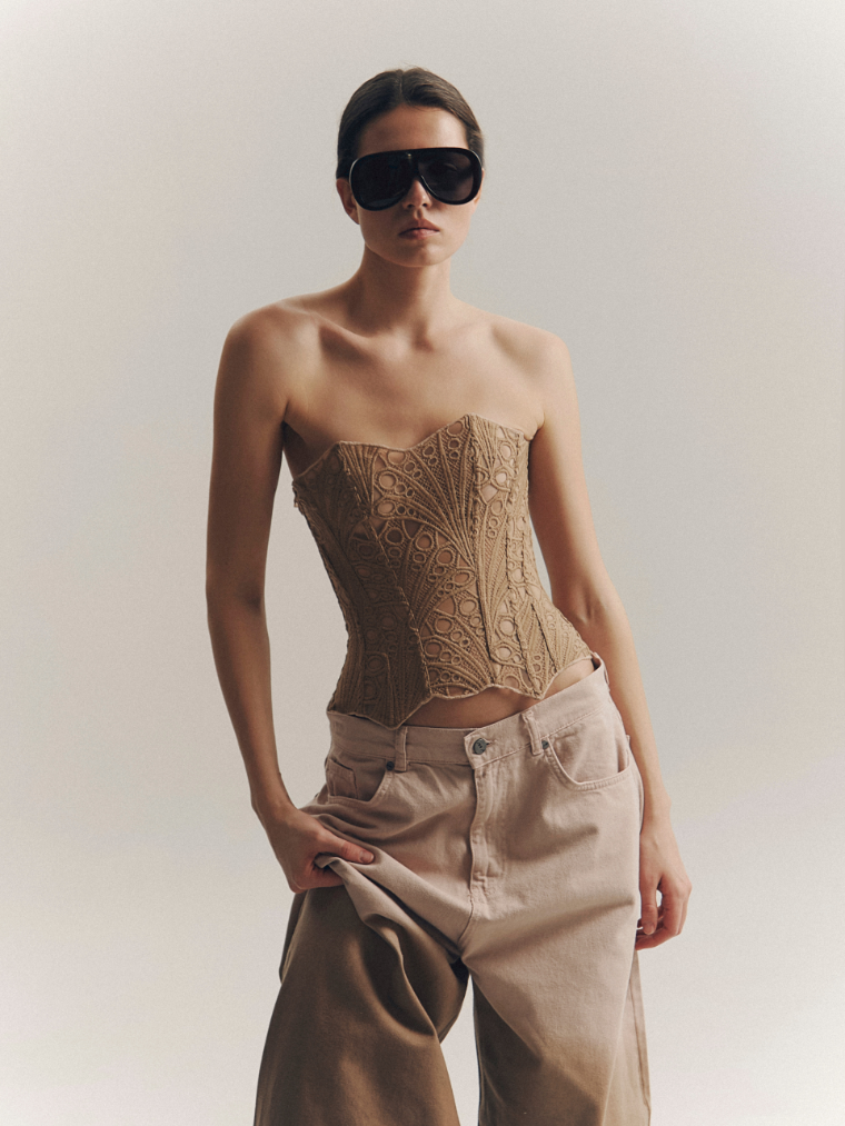 Apparel Mart Florence Lace Strapless Corset Top